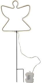 Čierna vonkajšia svetelná dekorácia s vianočným motívom Neon Angel – Star Trading