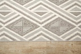 Koberec Angola F914A boho / kosoštvorce, antracitový / sivý