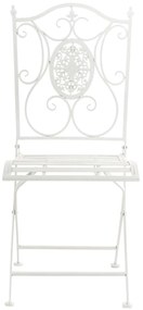 Kovová skladacia stolička Sibell (SET 2 ks) - Biela