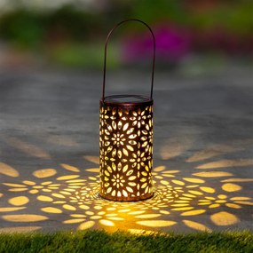 Haushalt international LED solárny lampáš Zlatá žiara, 10 x 18 cm