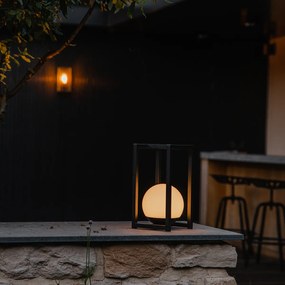 Sada 2 vonkajších stolných lámp čiernych s dotykovým nabíjaním - Nowi