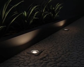 Vonkajšie zemné bodové svetlo čierne štvorcové nastaviteľné IP65 - Delux