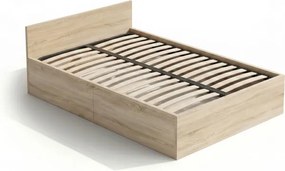 Jednolôžková posteľ so zdvíhacím roštom 100x200 cm, dub sonoma