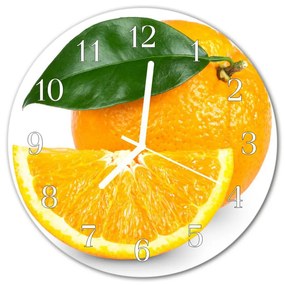 Nástenné sklenené hodiny Pomaranče fi 30 cm