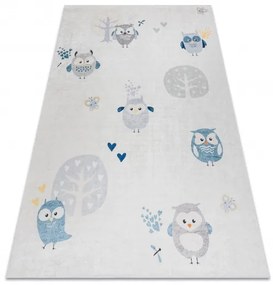 Dywany Łuszczów, Detský kusový koberec Bambino 1161 Owls grey, 80x150, šedá, detská izba