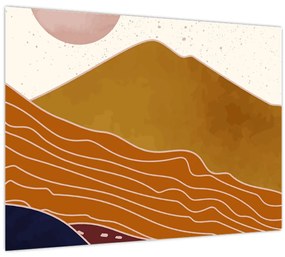 Sklenený obraz - Spacefrog design hory N⁰1 (70x50 cm)