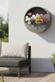 Kvetináč na stenu MURA, sklolaminát, Ø 50 cm, sivá