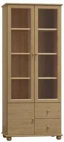 Vitrína presklená, šuflík, skrinka - KN06: Dub 80cm
