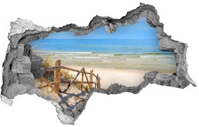 Diera 3D v stene nálepka Vstup na pláž nd-b-135834408