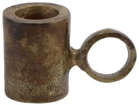Zlatý antik kovový svietnik Debra - 7*4*5 cm