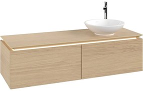 VILLEROY &amp; BOCH Legato závesná skrinka pod umývadlo na dosku (umývadlo vpravo), 2 zásuvky, s LED osvetlením, 1400 x 500 x 380 mm, Nordic Oak, B589L0VJ