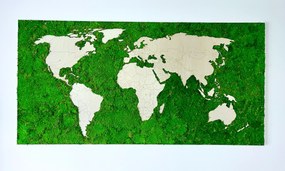 Machový obraz mapy sveta 200x100cm - tenký hliníkový rám podľa vlastnej farby