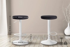 Barová stolička Ponte - zamat, biely rám - Čierna