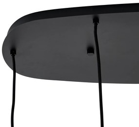 Moderné závesné svietidlo čierne s dymovým sklom 5-svetiel - Sheena