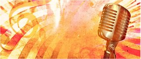 Obraz - Retro mikrofón (120x50 cm)