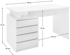 Stôl HANY NEW, biely