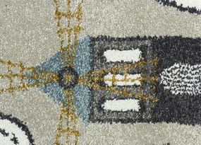 Koberce Breno Kusový koberec VEGAS KIDS 01/EKE, sivá, viacfarebná,120 x 170 cm