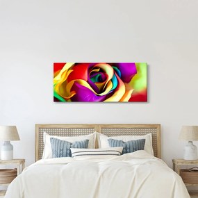 Obraz - Farebná ruža (120x50 cm)
