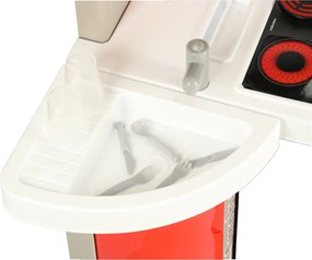 KIK Smoby Tefal OpenCook, elektronická skladacia kuchynka pre deti, červená so zvukom