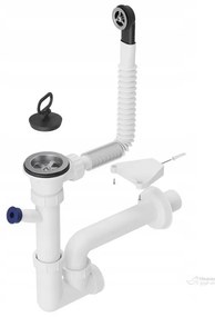 Gamma Riva, univerzálna plastová výlevka 40x38x22,8 cm + sifón, 1-komorová, béžová, GMA-KGR40-B