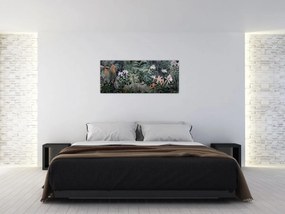 Obraz - Maľovaný vzor džungle (120x50 cm)
