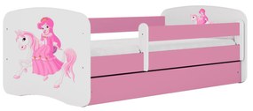 Letoss Detská posteľ BABY DREAMS 140/70- Princezná a koník II Ružová S matracom Bez uložného priestoru