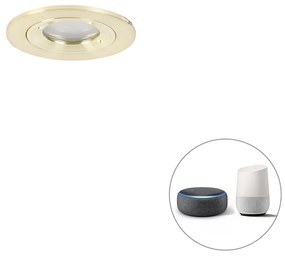 Inteligentné zapustené bodové svetlo zlaté okrúhle IP44 vrátane Wifi GU10 - Xena