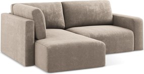 Béžová ženilková rozkladacia/s úložným priestorom rohová pohovka (ľavý roh/do L) Kona – Makamii