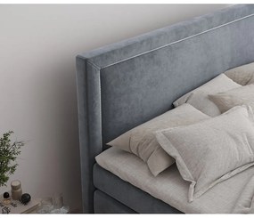 Tmavosivá boxspring posteľ s úložným priestorom 200x200 cm Lavenda – Maison de Rêve