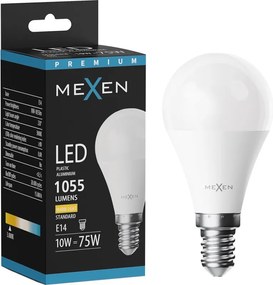 Mexen Nova, LED žiarovka E14, G45, 10W, teplá - 3000K, 1055 lm - L101-E14-1030-01