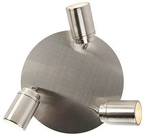 Moderné kúpeľňové bodové svetlo oceľ 3-žiarovkové IP44 - Ducha