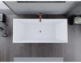 Mexen Lita, voľne stojaca vaňa 170 x 75 cm, biela, ružové zlato prepad, 52121707500-60