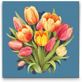 Gario Diamantové maľovanie Kytica tulipánov Rozmery: 50 x 50 cm, Rámovanie: S vnútorným rámom, Diamanty: Štvorcové