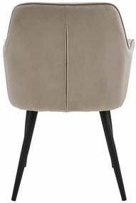 Jedálenská stolička JORK zamatová, tmavobéžová (čierne nohy)