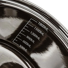 Banquet Hrniec smaltovaný METALLIC Black 20 cm, 2 l, s pokrievkou, 20 cm