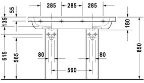 Duravit D-Code - Dvojumývadlo do nábytku 1200x490 mm, s prepadom, biela 03481200002