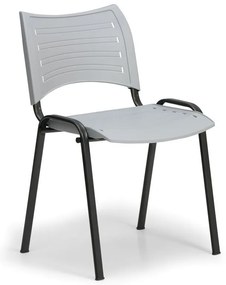 Plastová stolička SMART - čierne nohy, sivá