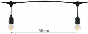 ecoPLANET Záhradná girlanda 5m + 6x 1W LED žiarovka