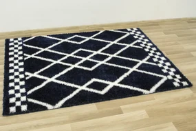 Koberec Boho 656 Romby tmavomodrý / krémový