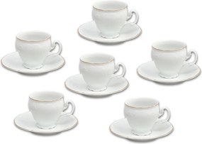 Thun kávová súprava 6ks šálok Bernadotte zlatá linka 12-dielná