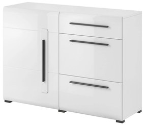 Komoda Tashia 45 (biela + vysoký lesk biely). Akcia -20%. Vlastná spoľahlivá doprava až k Vám domov. 1030190