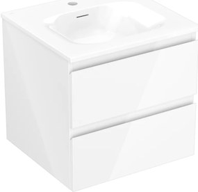 Mexen Orio, kúpeľňová skrinka 50 cm s umývadlom Vela, 2 zásuvky, biela lesklá, 91A10-05047-2-BFF00-W23M00