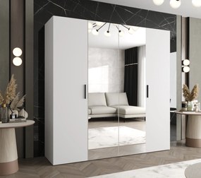 Šatníková skriňa 200 cm Borry 2 (biela + čierna). Akcia -20%. Vlastná spoľahlivá doprava až k Vám domov. 1125824
