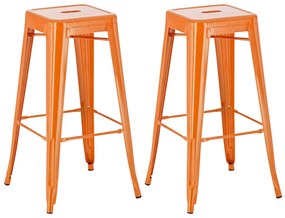 Kovová barová stolička Josh (SET 2 ks) - Oranžová