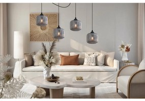 Závesné svietidlo Riffle Spider, 4x grafitové sklenené tienidlo