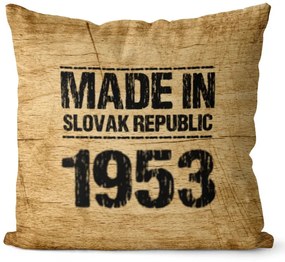 Vankúš Made In + rok (Veľkosť: 55 x 55 cm, rok: 1953)