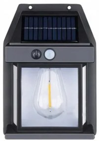Solárna záhradná nástenná lampa Solar Interaction YX-777 - čierna