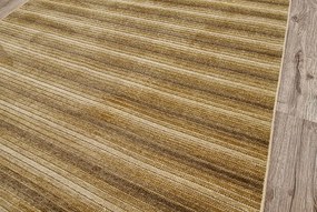 Pruhovaný koberec Saloon GOLD – zlatý, nízky vlas, polyester Rozmer: 60x100 cm