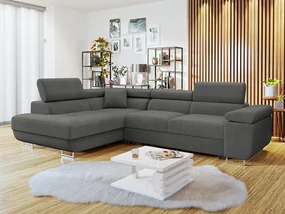 Rohová rozkladacia pohovka Torezio, Dostupné poťahy: ekokoža Soft 017 (biela) + Lux 05, Strana: pravá