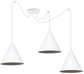 Závesné svietidlo Soho Spider, 3x biele kovové tienidlo, (fi 25cm)